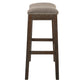 Bar Height Saddle Style Counter Stool With Taupe Fabric And Nail Head Trim By Homeroots | Counter Stools | Modishstore - 3