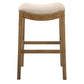 Bar Height Saddle Style Counter Stool With Taupe Fabric And Nail Head Trim By Homeroots | Counter Stools | Modishstore - 4