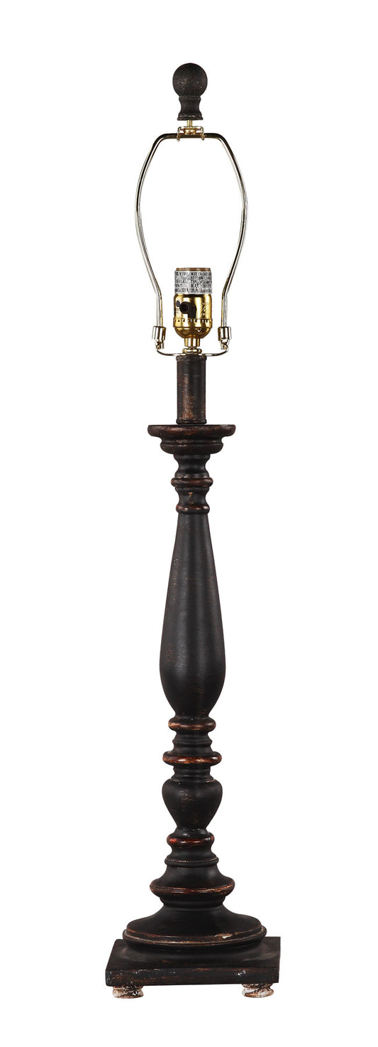 Distressed Black Traditional Table Lamp Base Only By Homeroots | Table Lamps | Modishstore