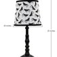 Black Traditional Table Lamp with Cow Printed Shade By Homeroots | Table Lamps | Modishstore - 2