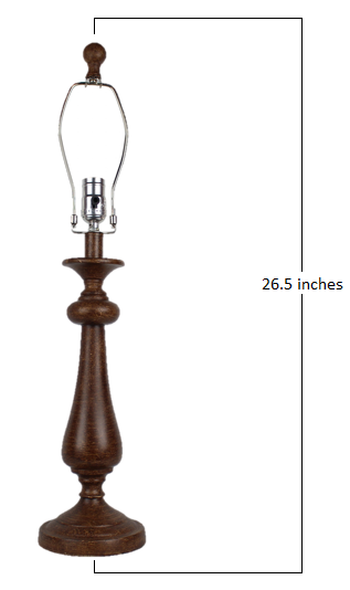 Brown Candlestick Lamp Base By Homeroots | Table Lamps | Modishstore - 2
