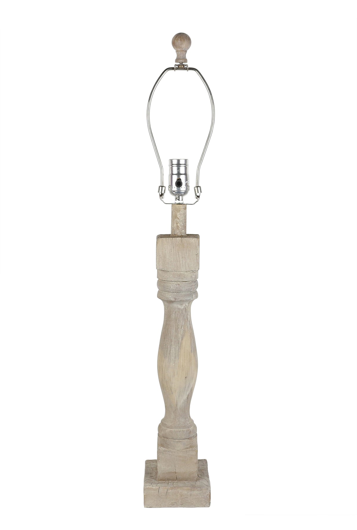 Washed Wood Finish Table Lamp Base Only By Homeroots | Table Lamps | Modishstore