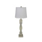 Distressed Washed Wood Finish Table Lamp with Crisp White Shade By Homeroots | Table Lamps | Modishstore