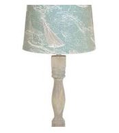 Distressed Washed wood Finish Table Lamp with Sail Away Printed Shade By Homeroots | Table Lamps | Modishstore