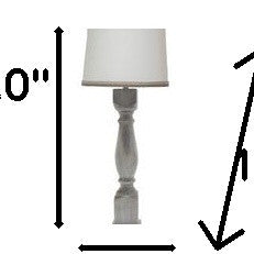 Brown Washed Wood Finish Table Lamp with White Linen Shade By Homeroots | Table Lamps | Modishstore - 5
