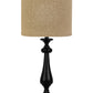 Black Candlestick Sandy Tan Shade Table Lamp By Homeroots | Table Lamps | Modishstore