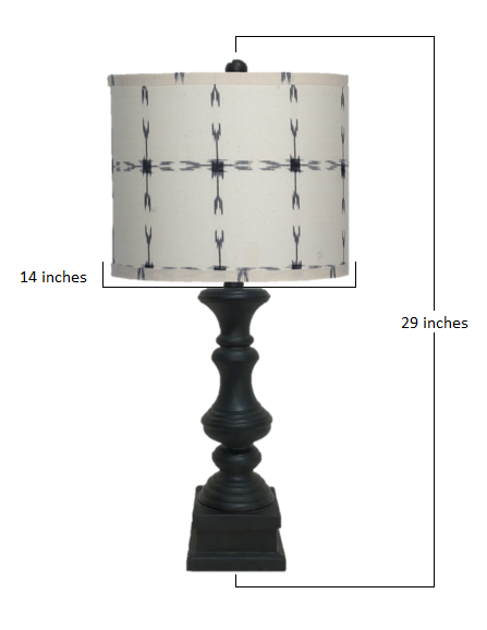 Distressed Black Beige Tribal Arrow Line Shade Table Lamp By Homeroots | Table Lamps | Modishstore - 2