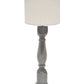 Brown Washed Wood Finish Table Lamp with Ivory Linen Shade By Homeroots | Table Lamps | Modishstore