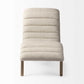 Modern Cream Fabric Upholstered Chaise Lounge Chair With Solid Wood Frame And Base By Homeroots