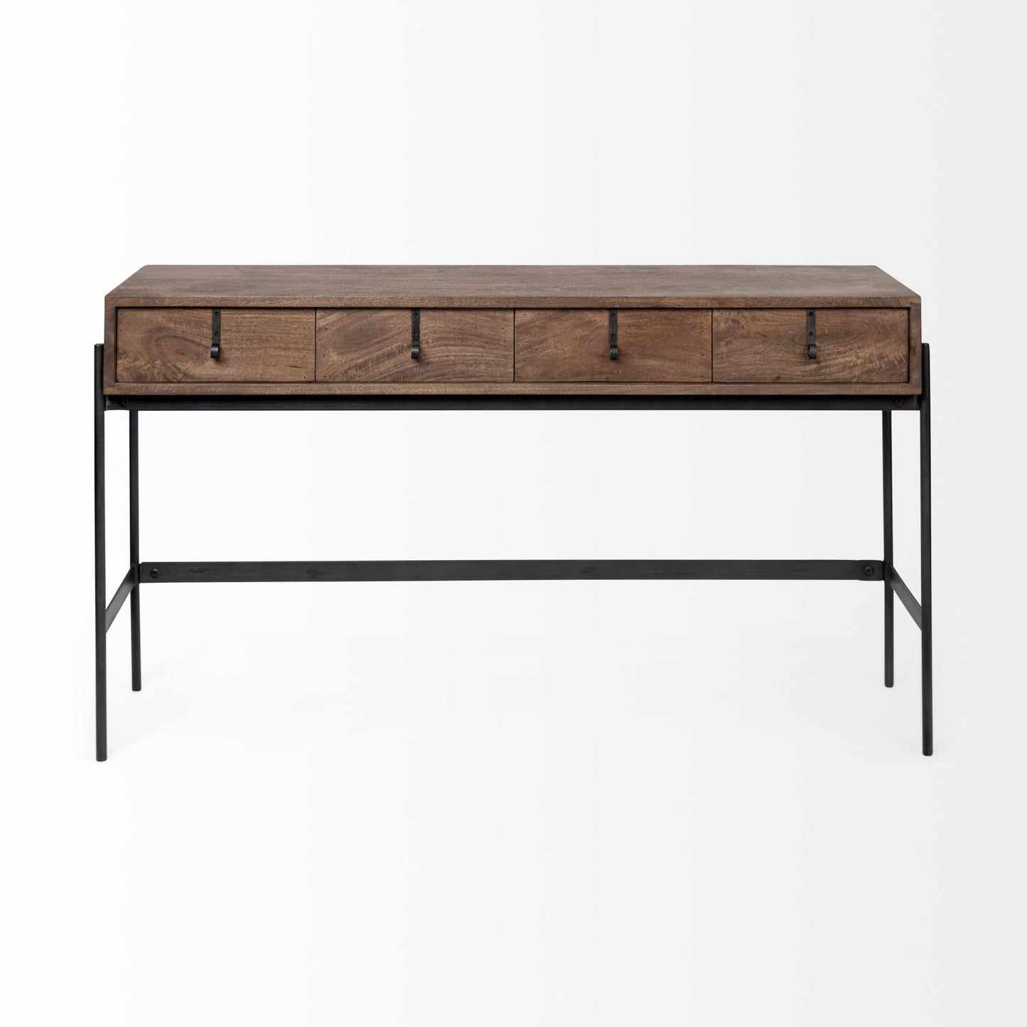 Rectangular Mango Wood Finish Console Table With 4 Drawers By Homeroots | Console Tables | Modishstore - 2