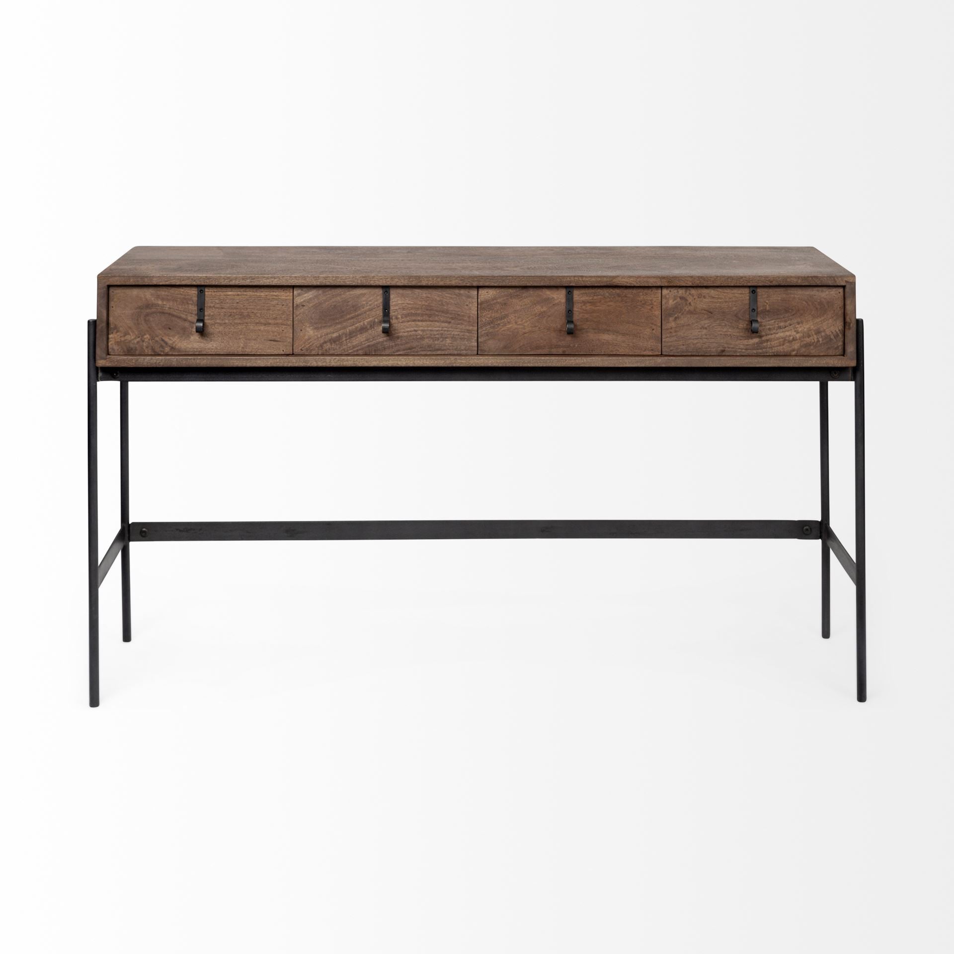 Rectangular Mango Wood Finish Console Table With 4 Drawers By Homeroots | Console Tables | Modishstore - 2