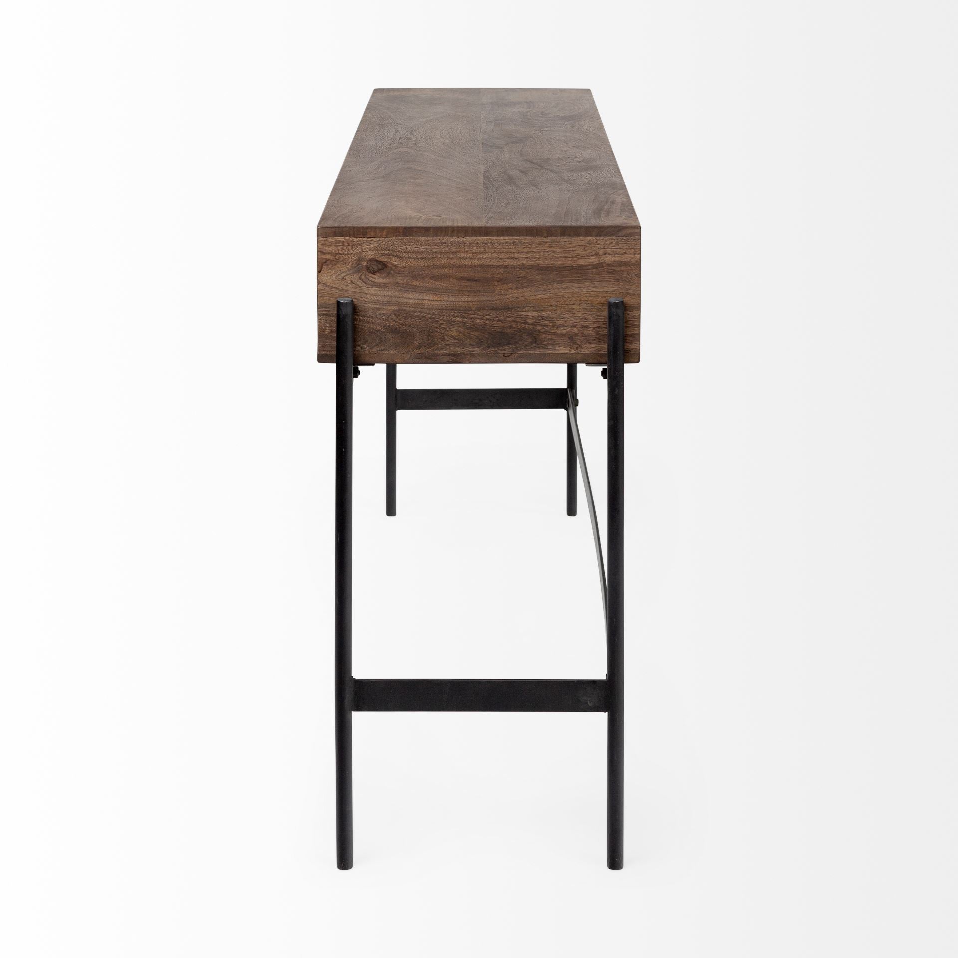 Rectangular Mango Wood Finish Console Table With 4 Drawers By Homeroots | Console Tables | Modishstore - 3