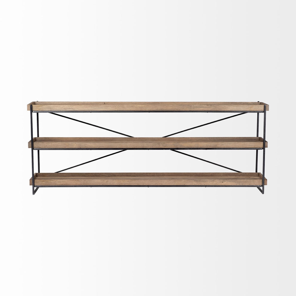 Light Brown Mango Wood Finish Console Table With Matte Black Iron Frame By Homeroots | Console Tables | Modishstore - 2