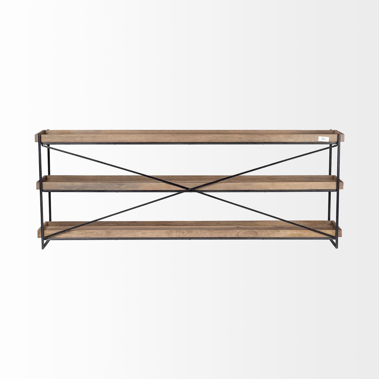 Light Brown Mango Wood Finish Console Table With Matte Black Iron Frame By Homeroots | Console Tables | Modishstore - 4