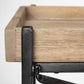 Light Brown Mango Wood Finish Console Table With Matte Black Iron Frame By Homeroots