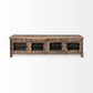 Medium Brown Reclaimed Wood TV Stand Media Console With 4 Metal Doors By Homeroots