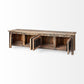 Medium Brown Reclaimed Wood TV Stand Media Console With 4 Metal Doors By Homeroots