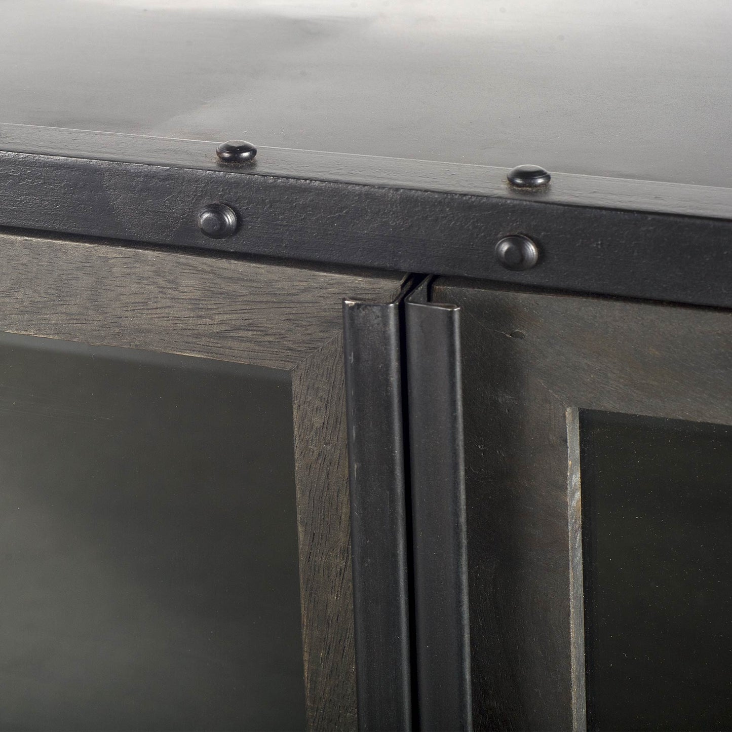 Rounded Edge Dark Brown Mango Wood Finish Sideboard With 2 Cabinets And 2 Drawers By Homeroots | Cabinets | Modishstore - 4