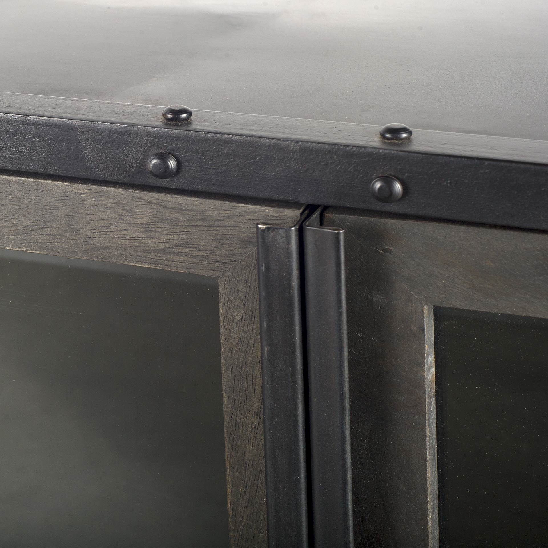 Rounded Edge Dark Brown Mango Wood Finish Sideboard With 2 Cabinets And 2 Drawers By Homeroots | Cabinets | Modishstore - 4