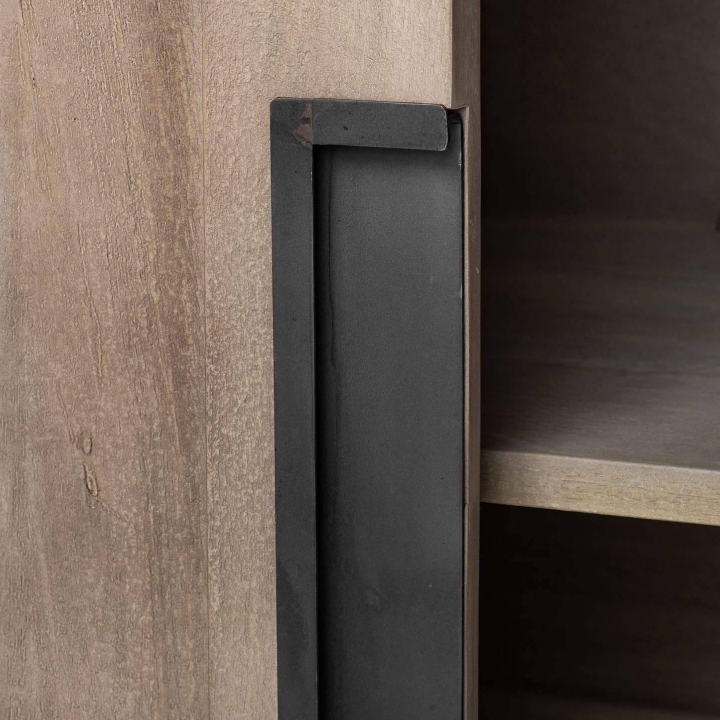 Brown Solid Mango Wood Sideboard With 3 Cabinets And 3 Drawers By Homeroots | Cabinets | Modishstore - 7