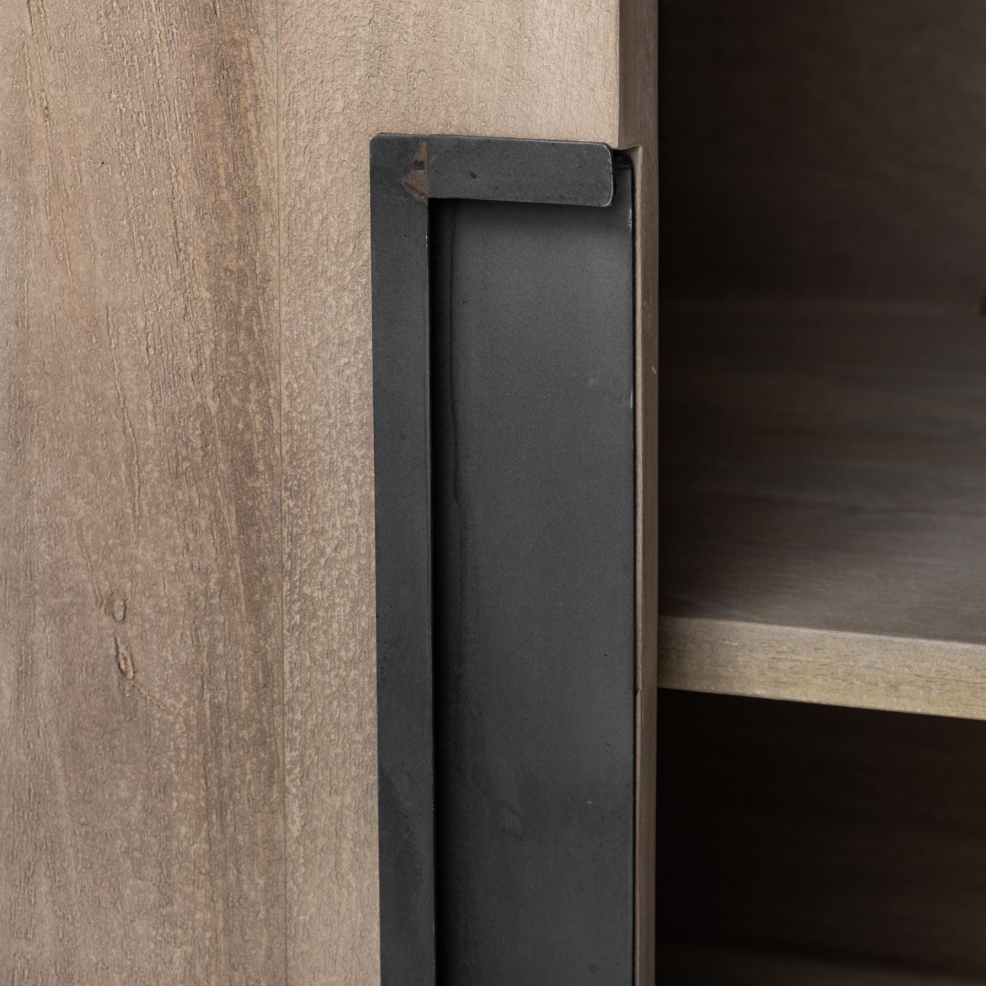 Brown Solid Mango Wood Sideboard With 3 Cabinets And 3 Drawers By Homeroots | Cabinets | Modishstore - 7