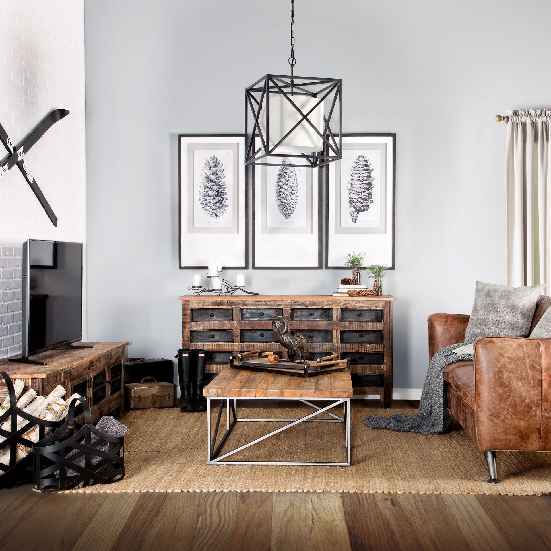 Brown Reclaimed Hardwood Sideboard With 16 Pull Out Drawers By Homeroots | Cabinets | Modishstore