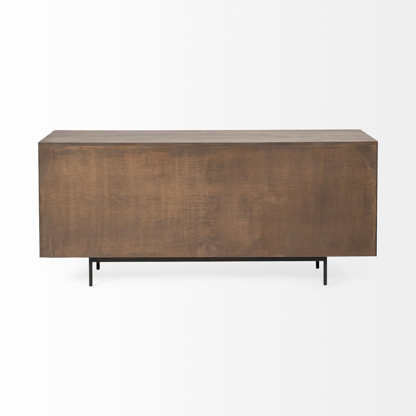 Medium Brown Solid Mango Wood Finish Sideboard With 6 Easy Sliding Drawers By Homeroots | Cabinets | Modishstore - 4