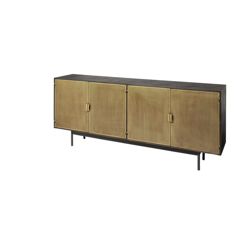 Dark Brown Mango Wood Finish Sideboard With 4 Cabinet Doors By Homeroots | Cabinets | Modishstore - 2