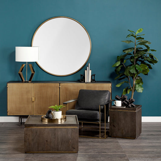 Dark Brown Mango Wood Finish Sideboard With 4 Cabinet Doors By Homeroots | Cabinets | Modishstore