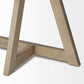 Rectangular Light Brown Mango Wood Finish Console Table With Geometrically Wooden Frame And Base By Homeroots