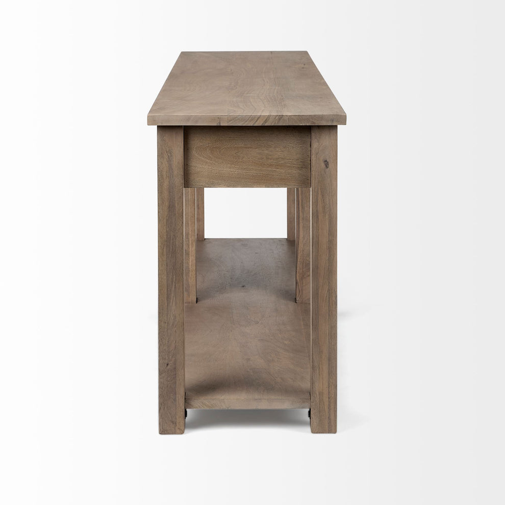 Light Brown Mango Wood Finish Console Table With 4 Drawers By Homeroots | Console Tables | Modishstore - 3
