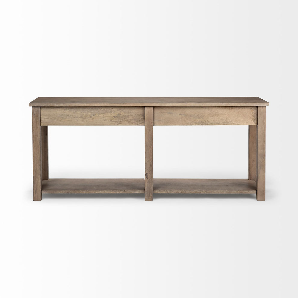 Light Brown Mango Wood Finish Console Table With 4 Drawers By Homeroots | Console Tables | Modishstore - 4