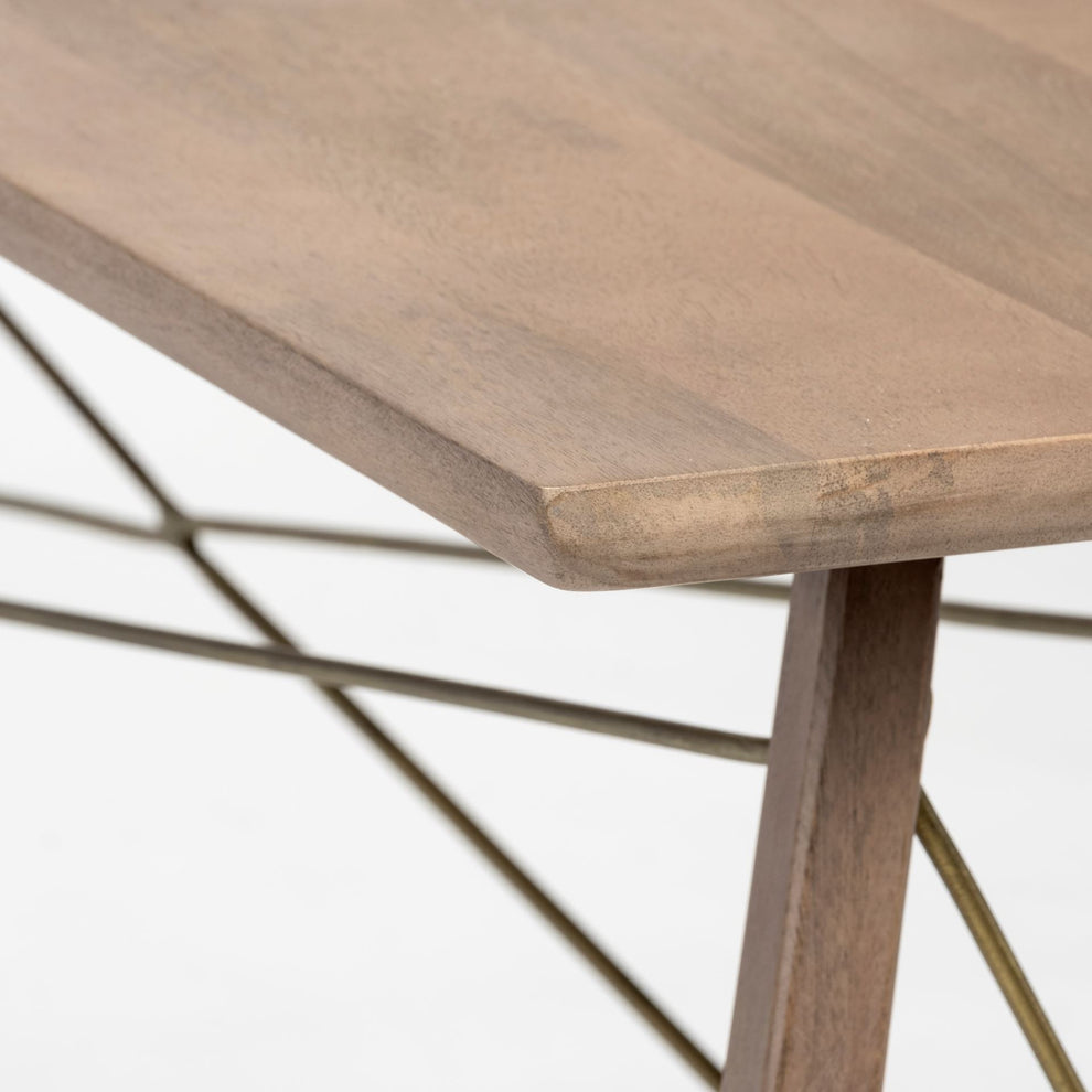 Medium Brown Wooden Console Table With 4 Angular Legs By Homeroots | Console Tables | Modishstore - 4