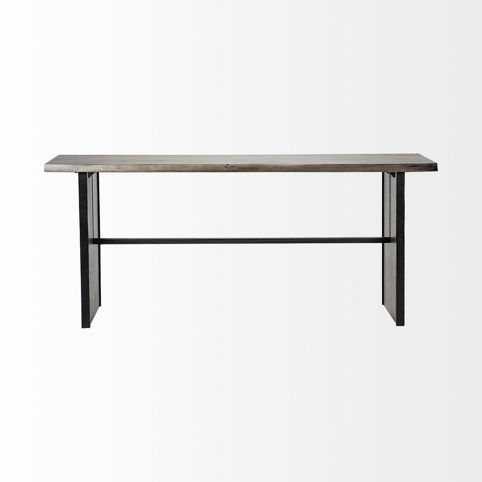 Rectangular Medium Brown Live Edge Mango Wood Console Table With Plank Like Legs By Homeroots | Console Tables | Modishstore - 3