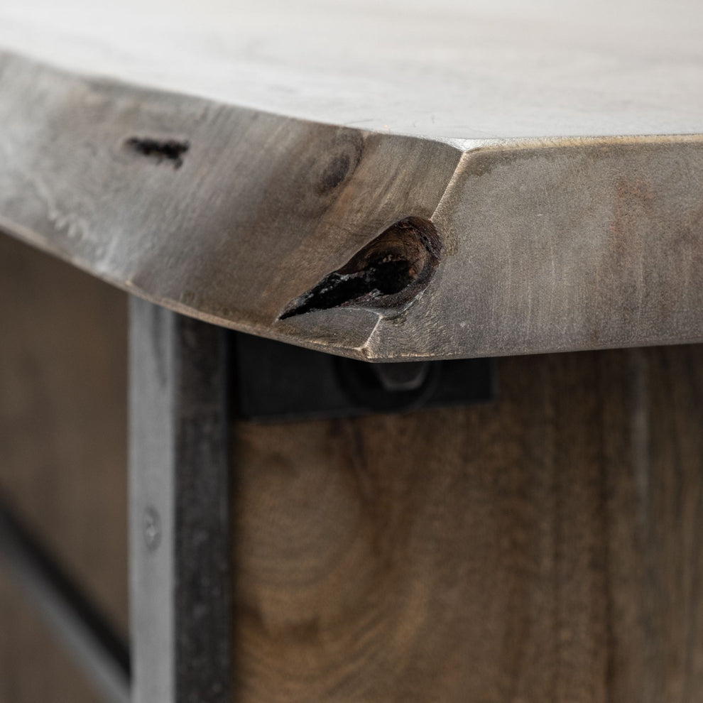 Rectangular Medium Brown Live Edge Mango Wood Console Table With Plank Like Legs By Homeroots | Console Tables | Modishstore - 6