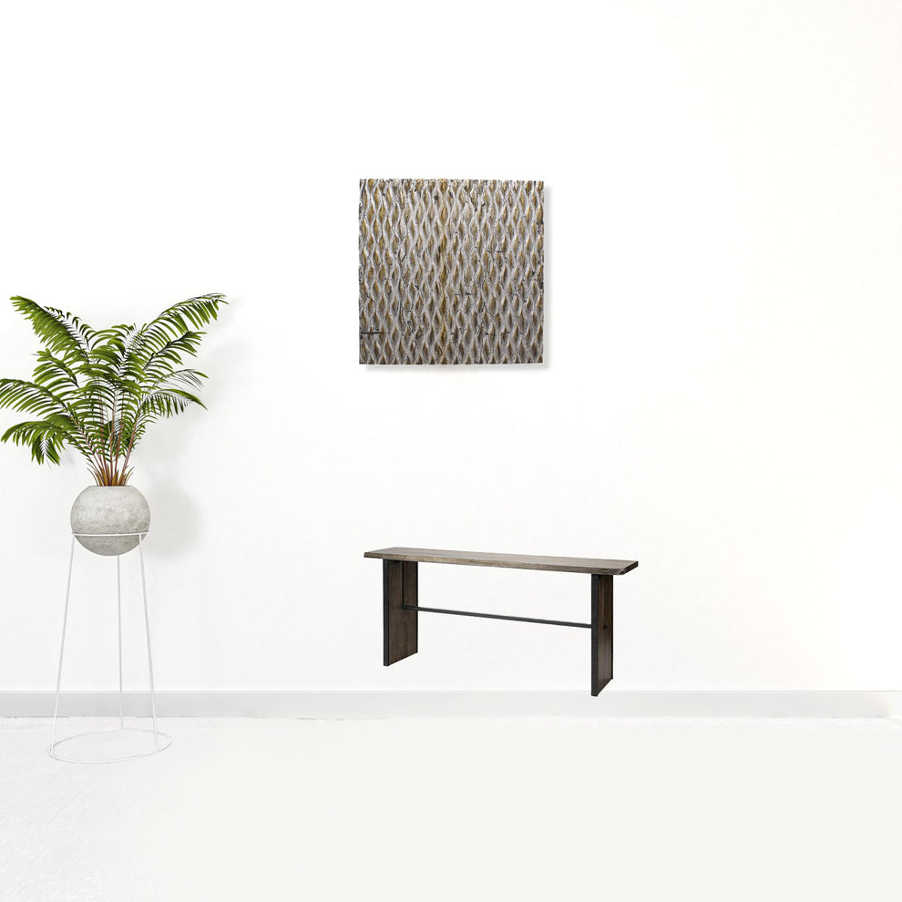 Rectangular Medium Brown Live Edge Mango Wood Console Table With Plank Like Legs By Homeroots | Console Tables | Modishstore - 5