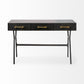 Black Metal Matte Finish Writing Desk With 3 Drawers By Homeroots | Desks | Modishstore - 2