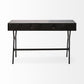 Black Metal Matte Finish Writing Desk With 3 Drawers By Homeroots | Desks | Modishstore - 4