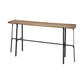 Rectangular Light Brown Raised Edge Mango Wood Finish Console Table With Black Metal Frame And Base By Homeroots