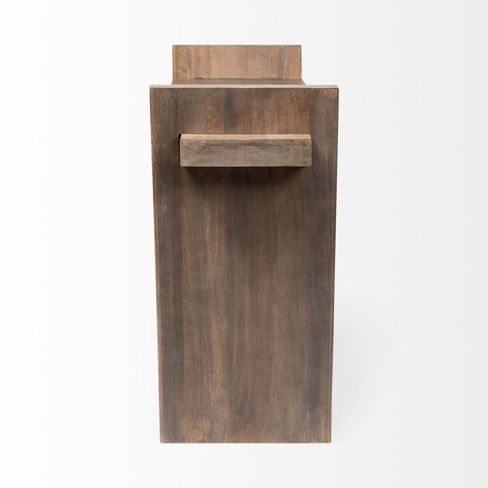 Medium Brown Solid Mango Wood Finish Console Table With Slanted Base Design By Homeroots | Console Tables | Modishstore - 3