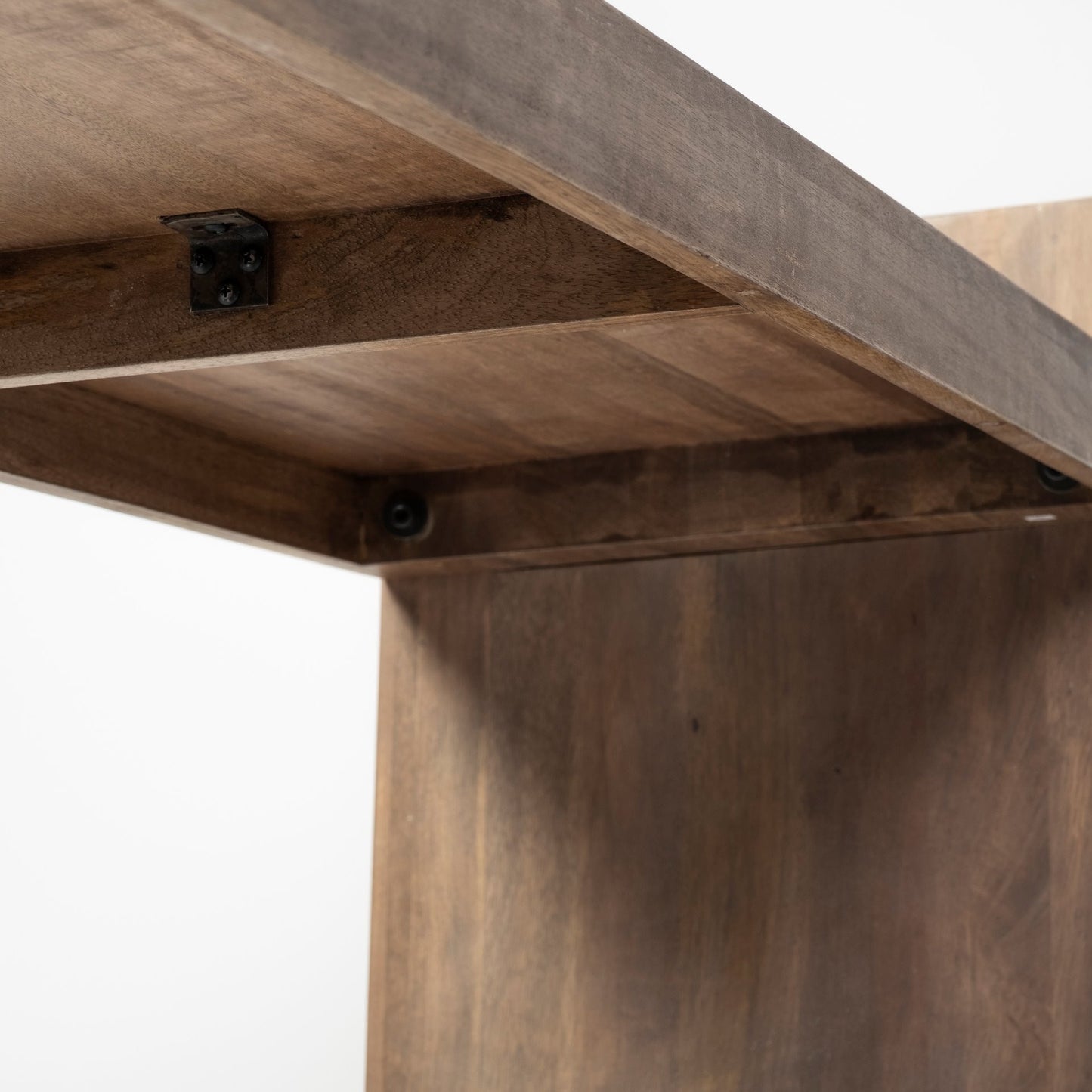 Medium Brown Solid Mango Wood Finish Console Table With Slanted Base Design By Homeroots | Console Tables | Modishstore - 6