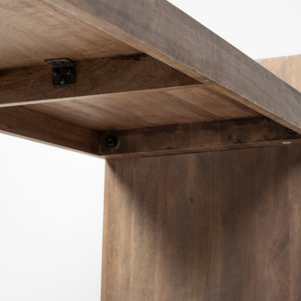 Medium Brown Solid Mango Wood Finish Console Table With Slanted Base Design By Homeroots | Console Tables | Modishstore - 6