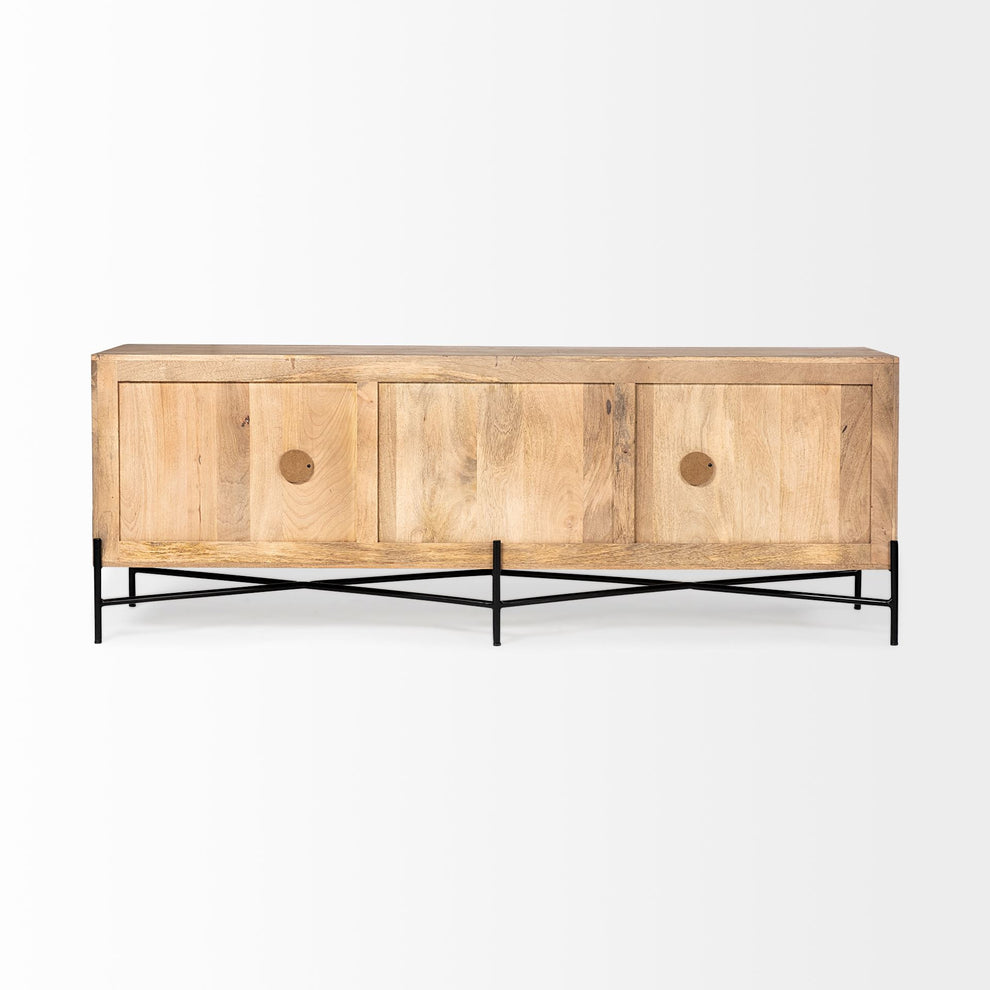Brown Solid Mango Wood Finish Sideboard With 4 Cabinet Doors By Homeroots - 380238 | Cabinets | Modishstore - 4