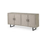 Light Brown Solid Wood Sideboard With 4 Fabric Covered Cabinet Doors By Homeroots | Cabinets | Modishstore