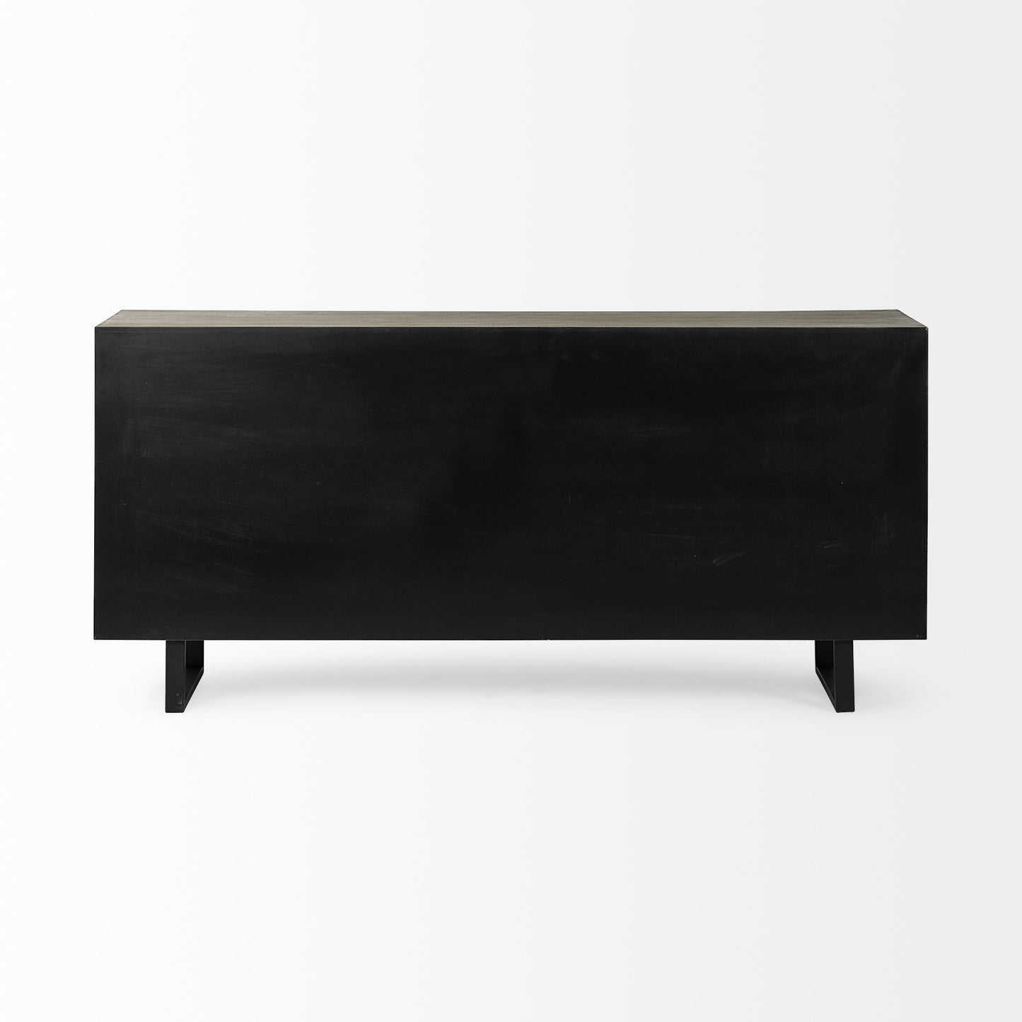 Light Brown Solid Wood Sideboard With 4 Fabric Covered Cabinet Doors By Homeroots | Cabinets | Modishstore - 4