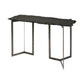 Rectangular Black Live Edge Slate Console Table With Double Pedestal Base By Homeroots | Console Tables | Modishstore