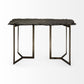 Rectangular Black Live Edge Slate Console Table With Double Pedestal Base By Homeroots | Console Tables | Modishstore - 2