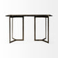 Rectangular Black Live Edge Slate Console Table With Double Pedestal Base By Homeroots | Console Tables | Modishstore - 4