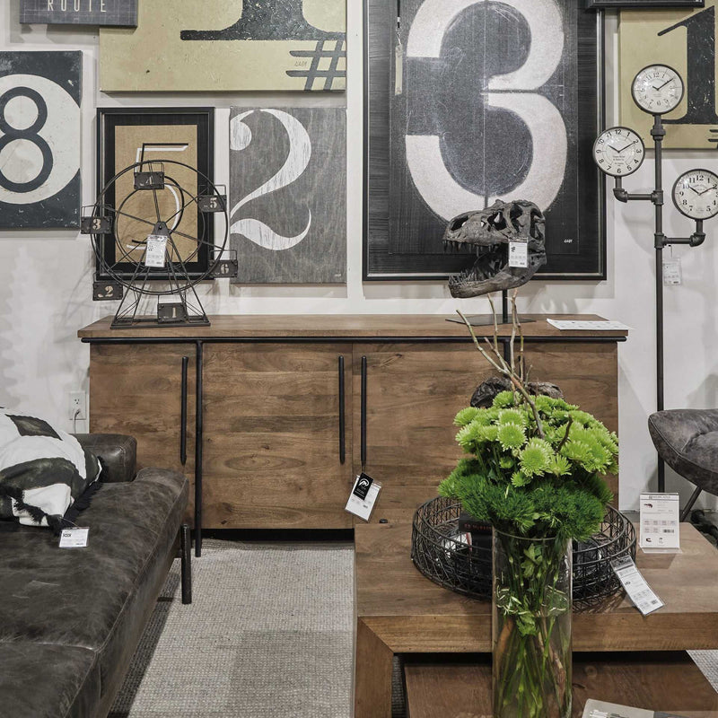 Brown Solid Mango Wood Finish Sideboard With 4 Door Cabinets By Homeroots | Cabinets | Modishstore