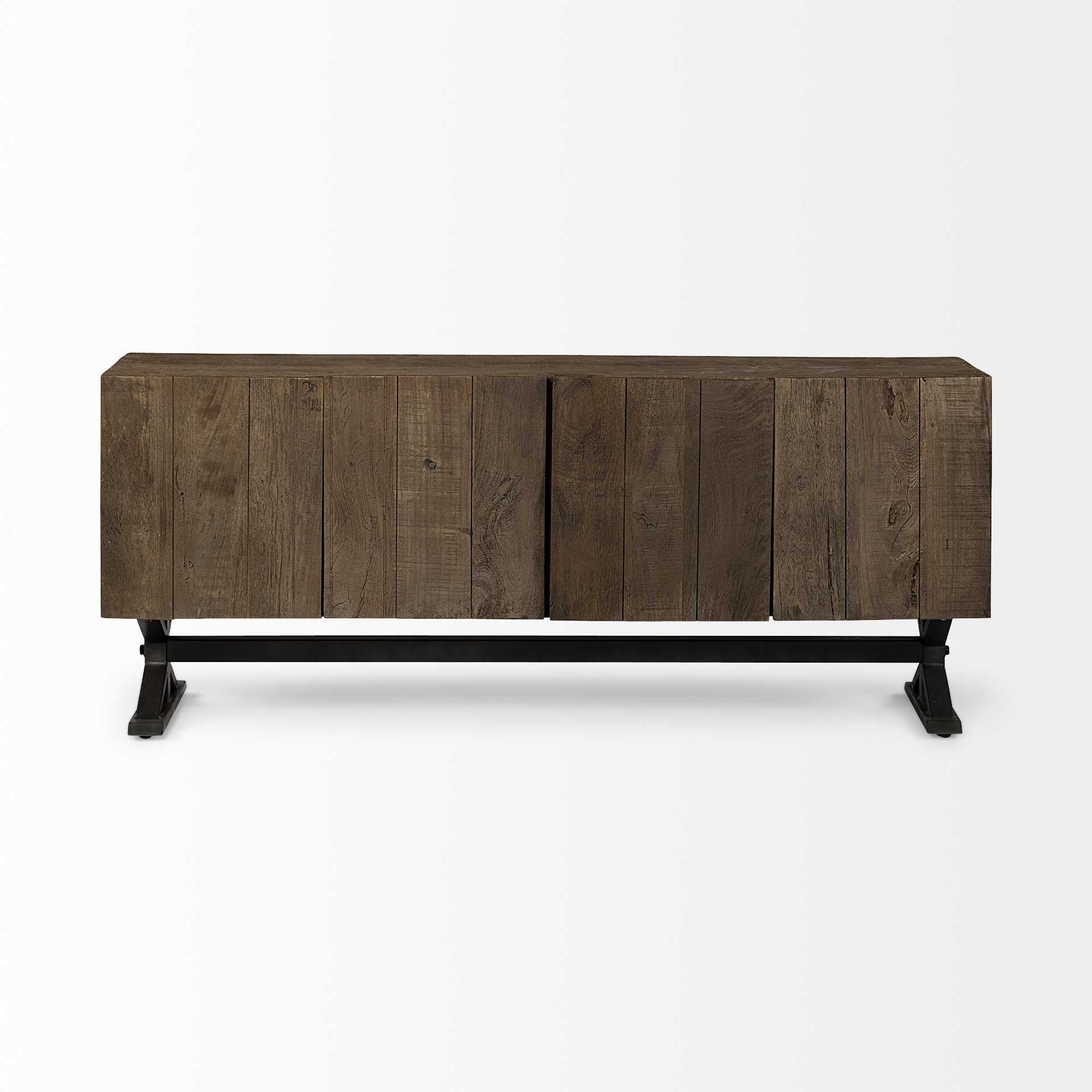 Brown Solid Mango Wood Finish Sideboard With 4 Cabinet Doors By Homeroots - 380258 | Cabinets | Modishstore - 2